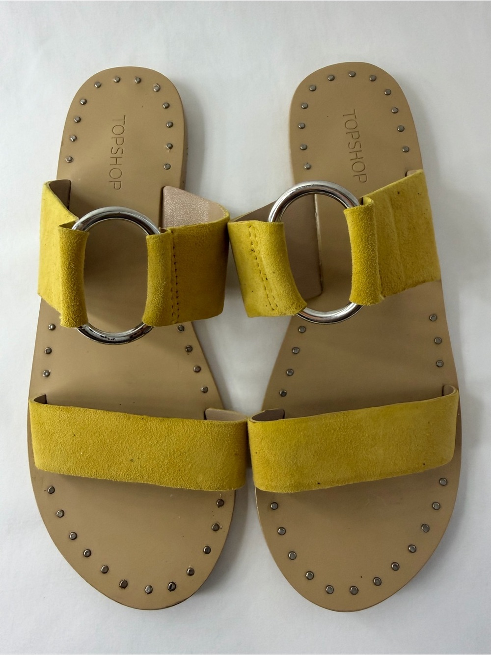Topshop Yellow Suede Sandals